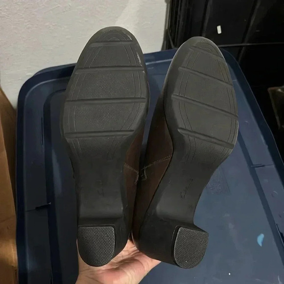 Clarks Women Lucette Jewel Dark Brown Leather Ankle Boots Rubber Sole Size 10 - Picture 10 of 10